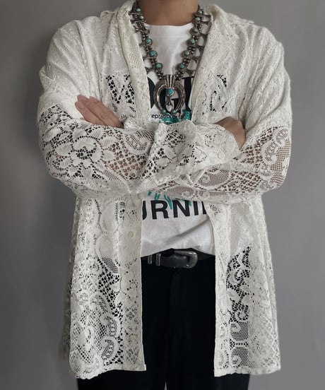 【RE;CIRCLE】 RE Men's Crochet Lace Shirt / 220915-001