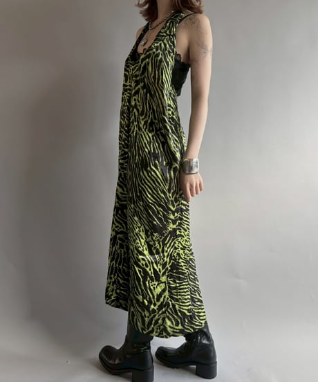 【USED】 GANNI Zebra Pattern Halter Neck One-Piece  /251004-027