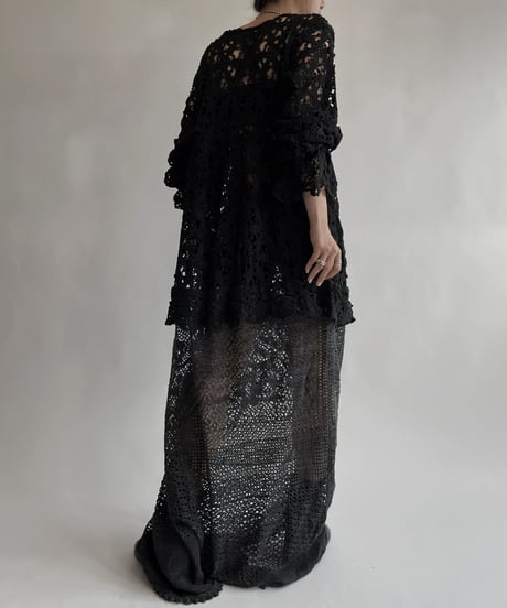 【RE;CIRCLE】 RE Crochet Black Lace One-piece / 220728-020
