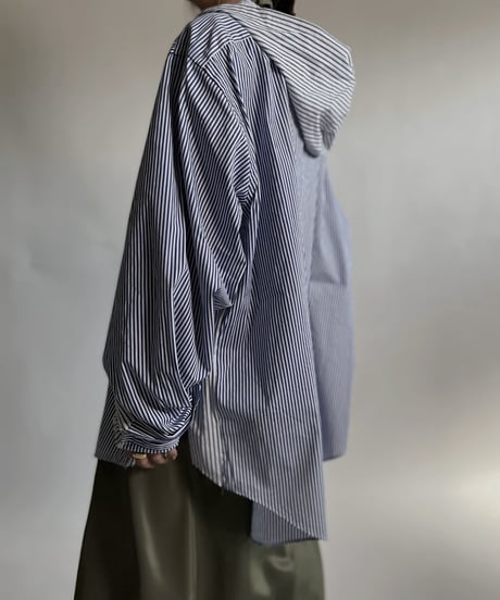 【RE;CIRCLE】 RE Stripe Shirt Mexican Hoodie / 220423-029