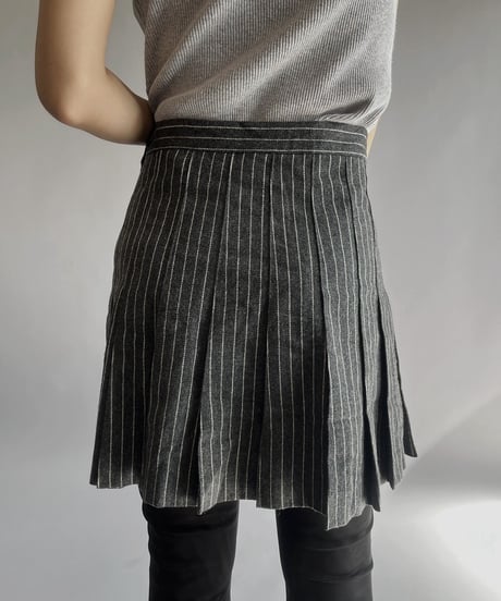 【USED】 Stripe Patterned Mini Skirt/  240224-026