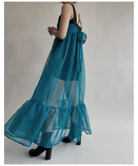 【RE;CIRCLE】 RE Sheer Blue Camisole One-piece / 220721-006