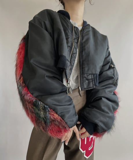 【RE;CIRCLE】 RE Short MA-1 Mohair Jacket Black / 230112-023