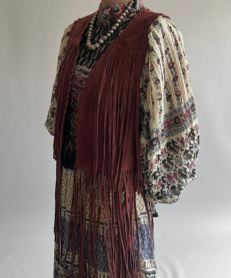 【USED 】Pig Skin Fringe Vest /240912-003