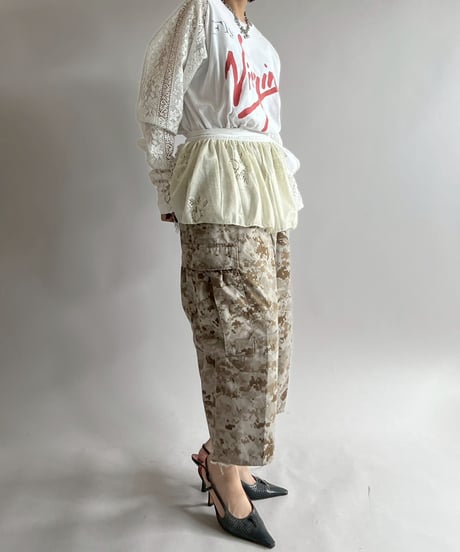 【RE;CIRCLE】 RE Lace Switching Raglan T-Shirt / 250605-003