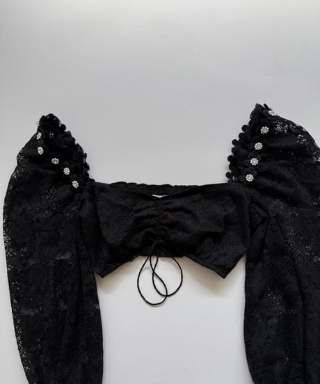 【USED】 Lace Pattern Bolero Top  /250322-018