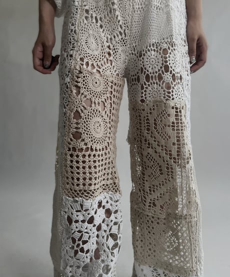 【RE;CIRCLE】 RE Crochet Patchwork Pants / 220623-020