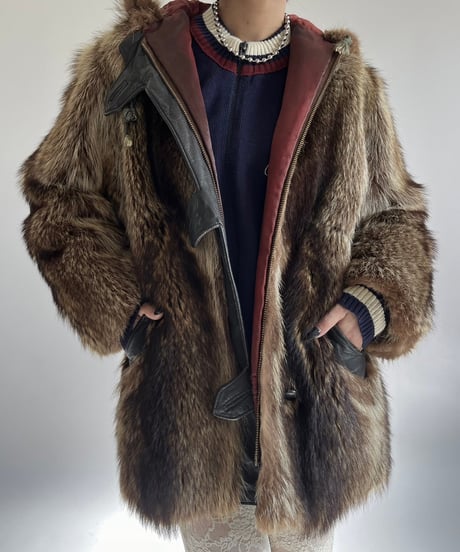 【USED】YUDOFSKY Real Fur Hooded Jacket TALON Zipper /250104-033