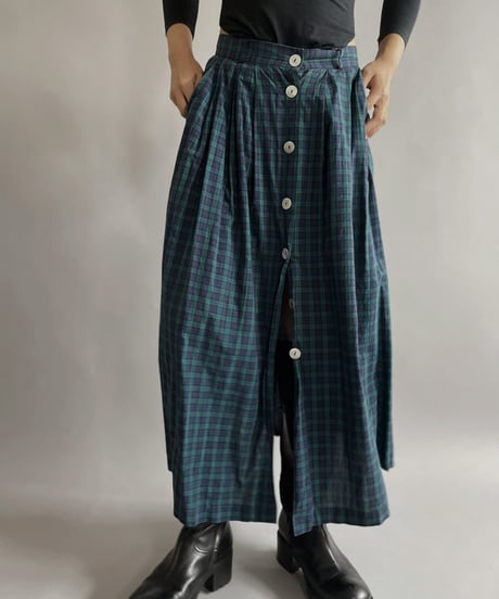【USED】 Cotton Checked Long Skirt / 220903-005