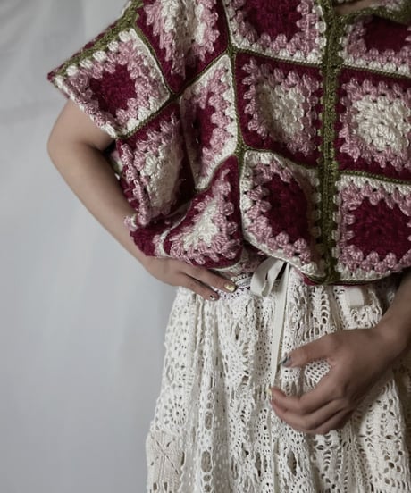 【RE;CIRCLE】 RE Granny Knit×Lace S/S One-piece/210917-010