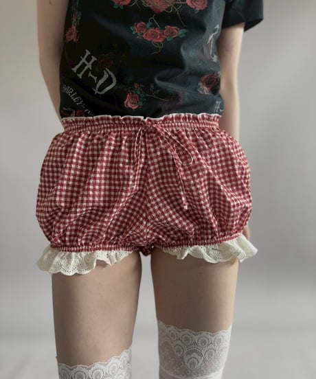 【USED】 Gingham Check Pattern Micro Shorts /260418-038