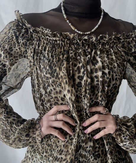 【USED】Leopard Patterned See-through Top/210217-048