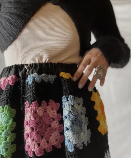【RE;CIRCLE】 RE Granny Knit Long Skirt⑤/211014-025