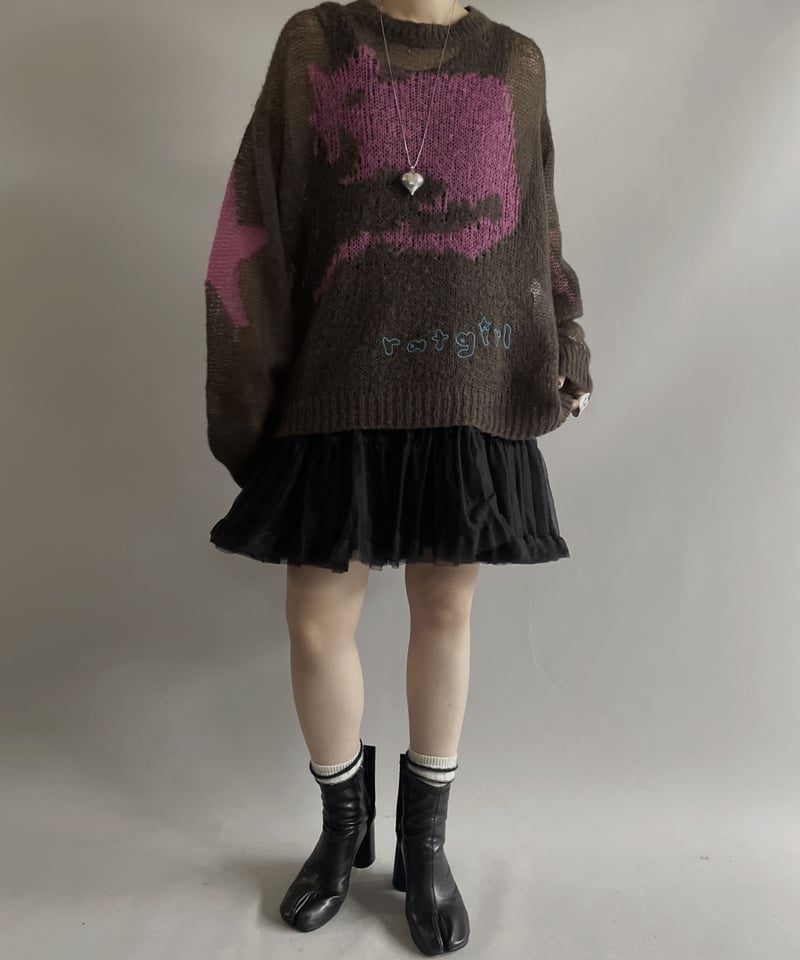 USED】 MARC JACOBS Star Patterned Mesh Knit Top