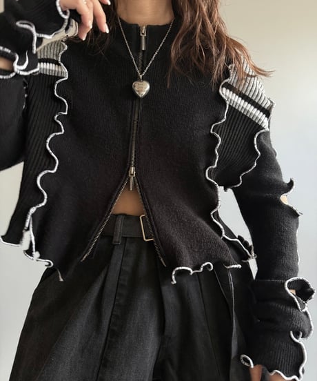 【RE;CIRCLE】 RE Mellow Zip Up Knit Top/241226-006