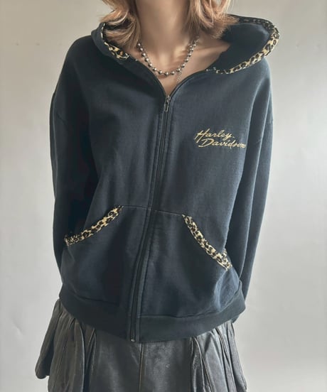 【USED】 HARLEY DAVIDSON Zebra Piping Zip Parka / 251004-008