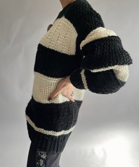 【USED】 PRINCE BERNAD Border Knit Top/241207-013