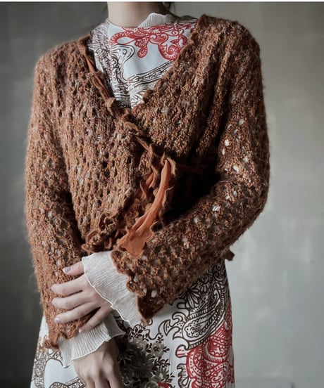 【USED】　Crochet Knit Cardigan/ 220220-035