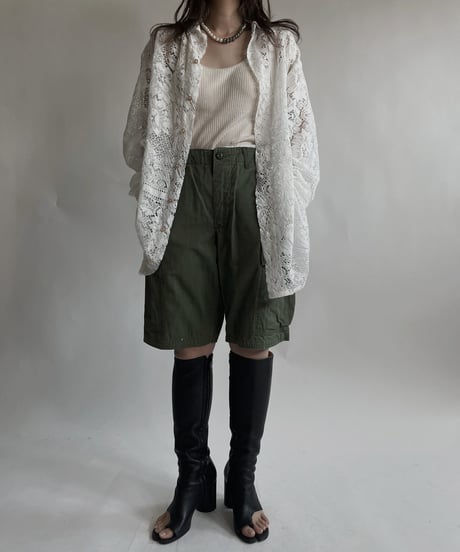 【RE;CIRCLE】 RE Crochet Lace Big Shirt / 220427-007