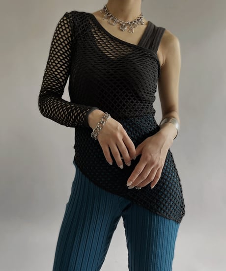 【USED】 Asymmetry Mesh Top  /240414-003