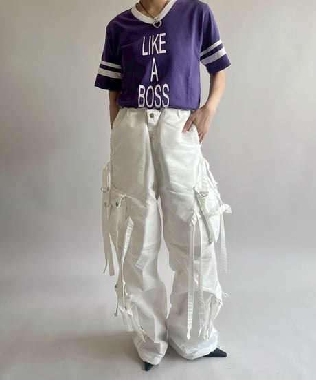 【USED】 LIKE A BOSS V-Neck Ringer T-Shirt /250503-008