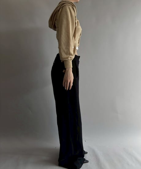 【RE;CIRCLE】 RE Hooded Acrylic Short Cardigan / 251016-008