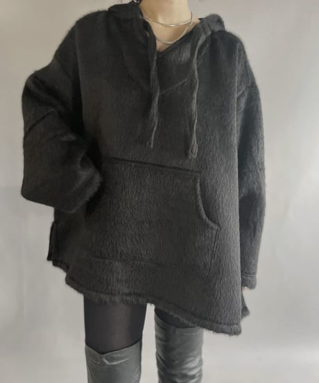 【RE;CIRCLE】 RE Mohair Mexican Hoodie Black / 230105-002