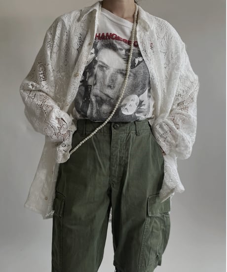 【RE;CIRCLE】 RE Crochet Lace Big Shirt / 220427-005