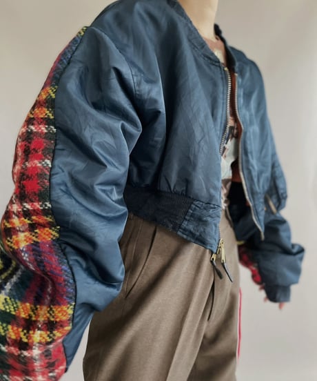 【RE;CIRCLE】 RE Short MA-1 Blanket Jacket Navy / 230112-021