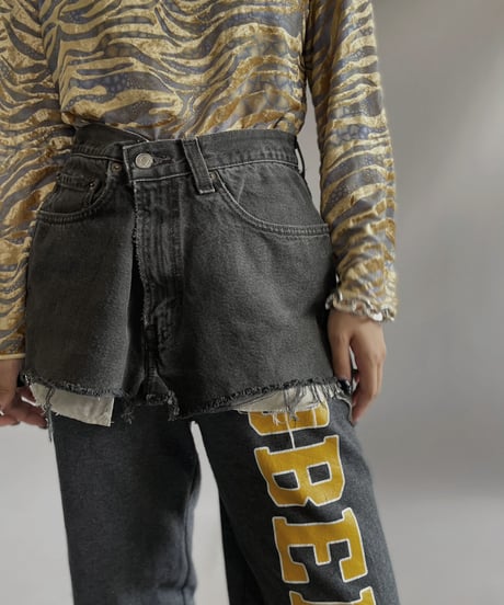 【USED 】CUT OFF Levi's 550 Denim Skirt / 231014-008