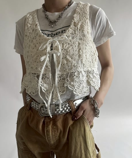 【RE;CIRCLE】RE Crochet Short Vest / 250515-004