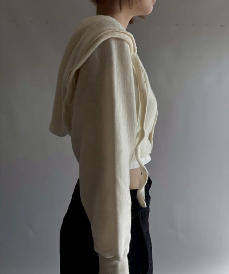 【RE;CIRCLE】 RE Hooded Acrylic Short Cardigan / 251016-006