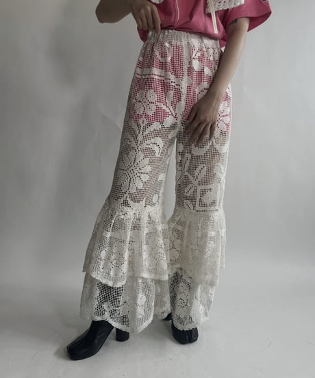 【RE;CIRCLE】 RE Crochet Tiered Pants / 220623-033