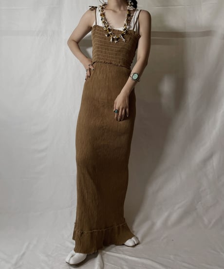 【USED】  Poly Camisole Pleats One-piece/20210819-023