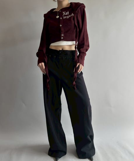 【RE;CIRCLE】 RE Hooded Acrylic Short Cardigan / 251016-007