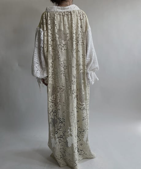 【RE;CIRCLE】 RE Crochet Lace Open Collar One-piece / 220427-032