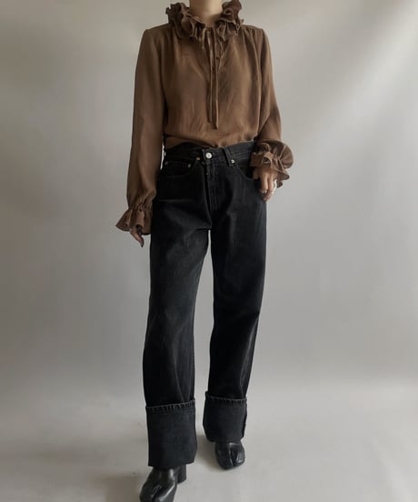 【USED】L/S Puff Sleeve See-through Top /230909-014