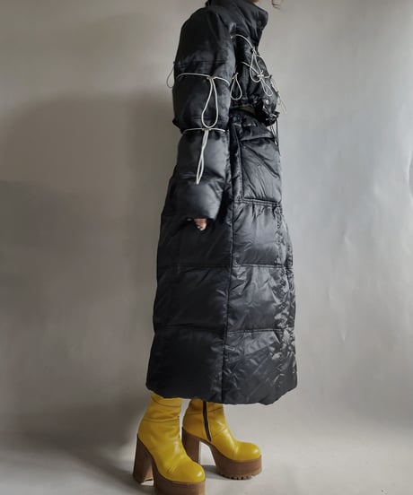【RE;CIRCLE】 RE Draw Code Short Down Black×Gray + Skirt Co-ord Sets / 221215-011