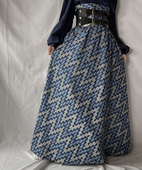 【USED】 Shiny Poly Long Skirt/210921-024