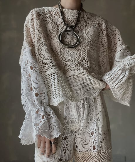 【RE;CIRCLE】 RE Crochet Patchwork L/S Top⑥/20220317-011