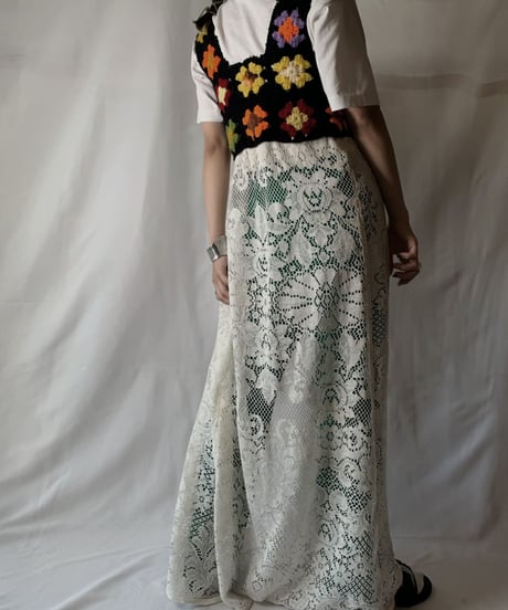 【RE;CIRCLE】 RE Lace × Crochet Shirt One-peice②/210801-070
