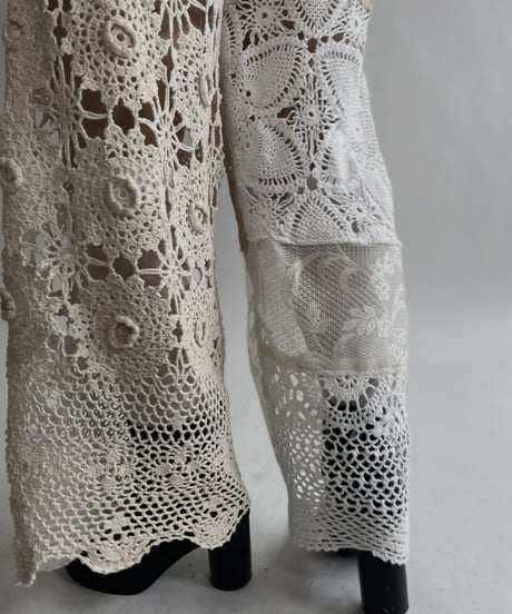 【RE;CIRCLE】 RE Crochet Lace Patchwork Pants / 220526-035