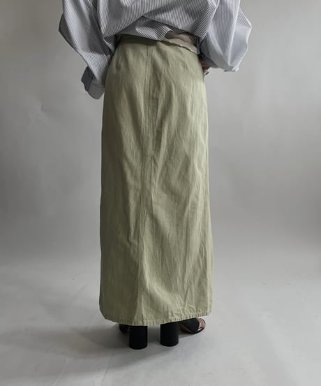 【USED】 Linen Mix Cotton Long Skirt / 220423-036