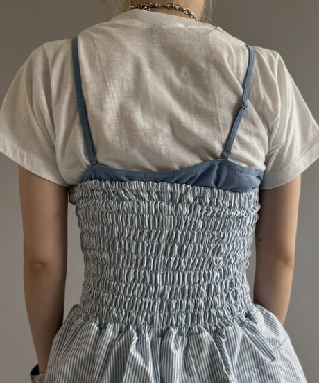 【RE;CIRCLE】  RE Stripe Shirt Mini One-Piece / 260611-002