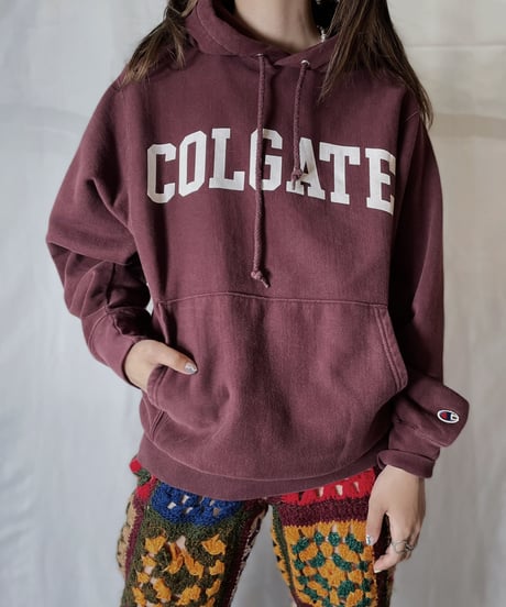 【USED】  Champion Reverse Weave Hoodie COLGATE/210902-024