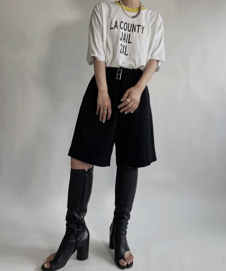 【MEND】  Italian ARMY Dyed Gurkha shorts -Black- / 220625-010