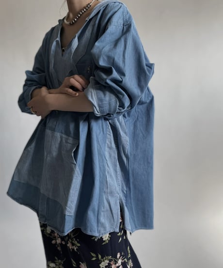【RE;CIRCLE】 RE Denim Shirt Mexican Hoodie / 220423-024