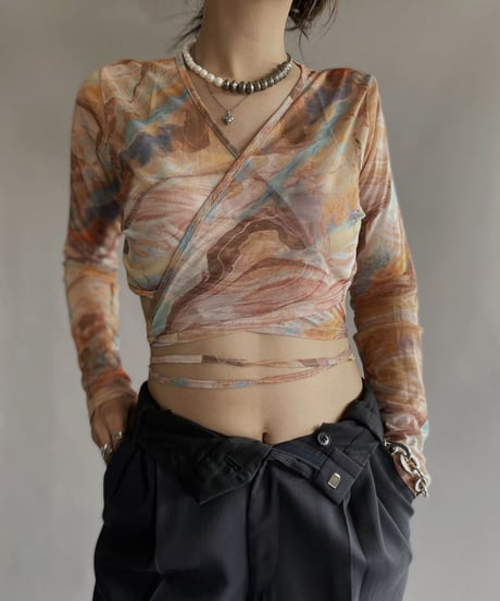 【USED】  Poly Long Sleeved Top / 220924-006