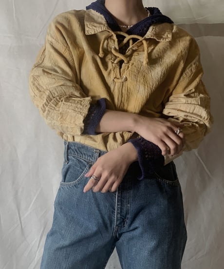 【RE;CIRCLE】Tie Dye Dyeing  Mexican shirt③ /210226-009