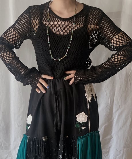 【USED】  L/S Crochet Knit Top/210407-008